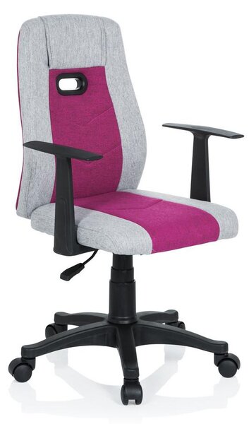 MID.YOU Mladinski Vrtljivi Stol Kiddy Extra, Siva, Roza