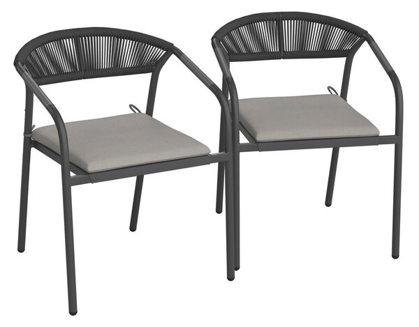 Bessagi Garden Set Vrtnih Stolov Benicio, Temno Siva, 2 Kos