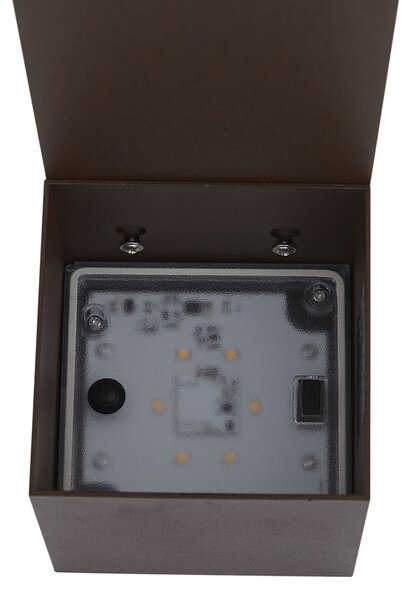 Zunanja svetilka rjasto rjava 65 cm vklj. LED IP64 z funkcijo zatemnitve in solarno - Charlene