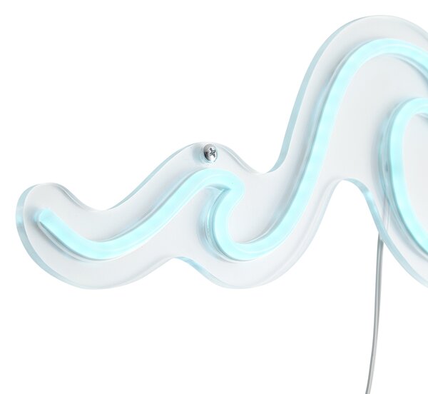 Neonska stenska svetilka modra vklj. LED - Wave