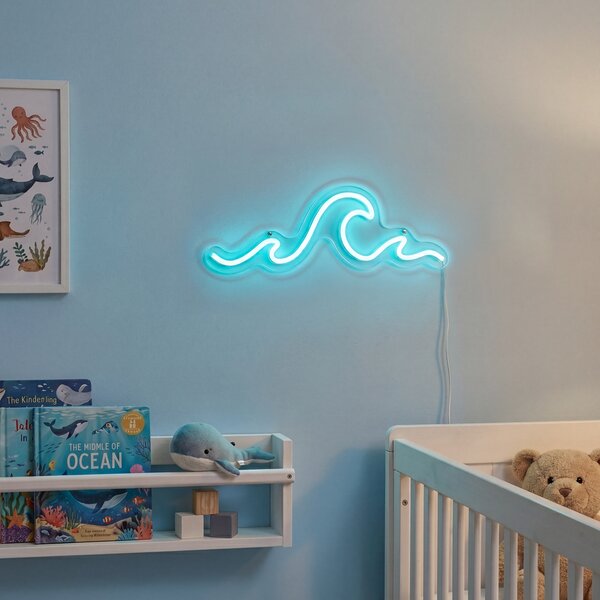 Neonska stenska svetilka modra vklj. LED - Wave