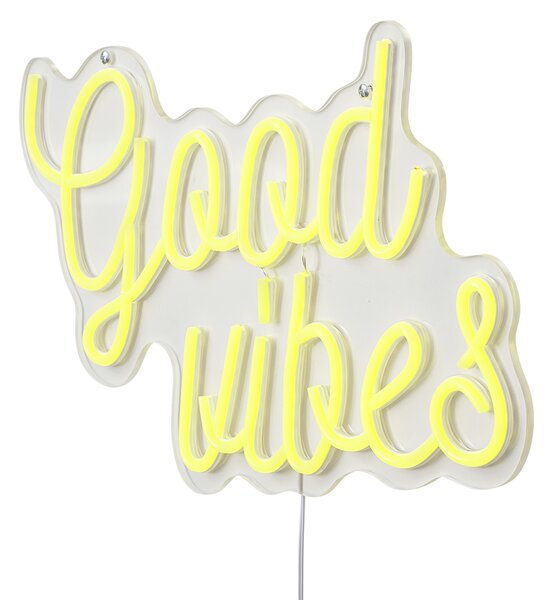 Neonska stenska svetilka rumena vklj. LED - Good Vibes
