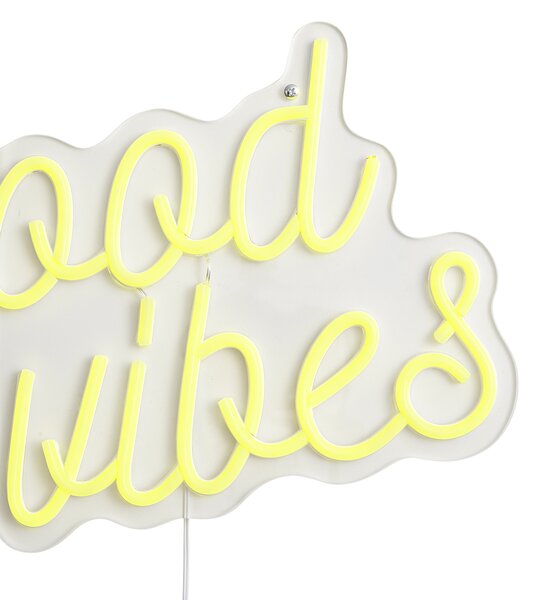 Neonska stenska svetilka rumena vklj. LED - Good Vibes