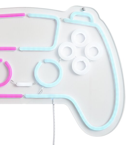 Neonska stenska svetilka roza z modro vklj. LED 3-stopenjsko zatemnjevanje - Controller