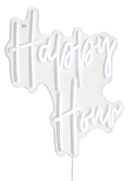 Neonska stenska svetilka bela vključno z LED - Happy Hour
