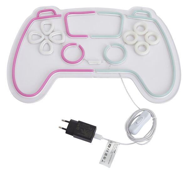 Neonska stenska svetilka roza z modro vklj. LED 3-stopenjsko zatemnjevanje - Controller