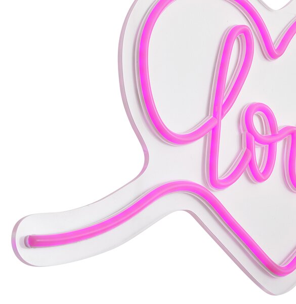 Neon stenska svetilka roza vklj. LED - Love