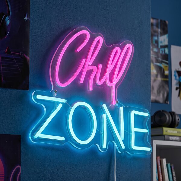 Neonska stenska svetilka roza z modro vklj. LED - Chill Zone