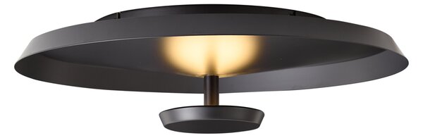 Moderna stropna svetilka mat črna vklj. LED z 3-stopenjskim zatemnjevanjem - Sombra