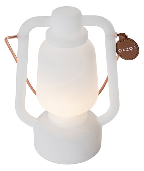 Namizna svetilka polnilna 22 cm IP44 bela - Storm Mini