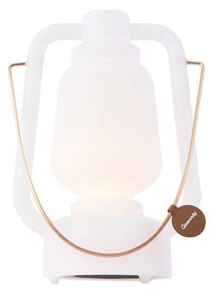 Namizna svetilka polnilna 30 cm IP44 bela - Storm Small