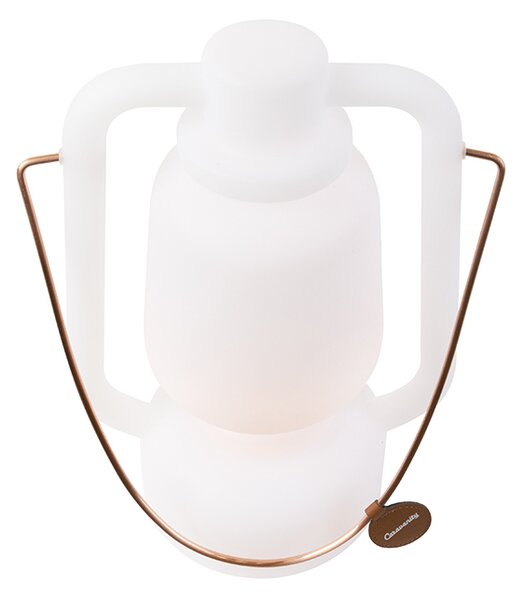 Namizna svetilka polnilna 30 cm IP44 bela - Storm Small