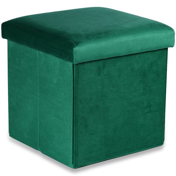 Zeleni zložljivi tabure CUBEXO VELVET M