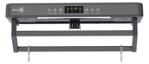 Pametni sušilnik brisač, ElectricSun PREMIUM Grey, sivi, z UV sterilizatorjem, montaža na steno, za kuhinjo in kopalnico, 60 cm, 450W
