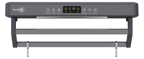 Pametni sušilnik brisač, ElectricSun PREMIUM Grey, sivi, z UV sterilizatorjem, montaža na steno, za kuhinjo in kopalnico, 60 cm, 450W