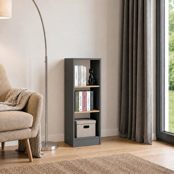 REGAL 38/114/30 cm antracit, medeni hrast