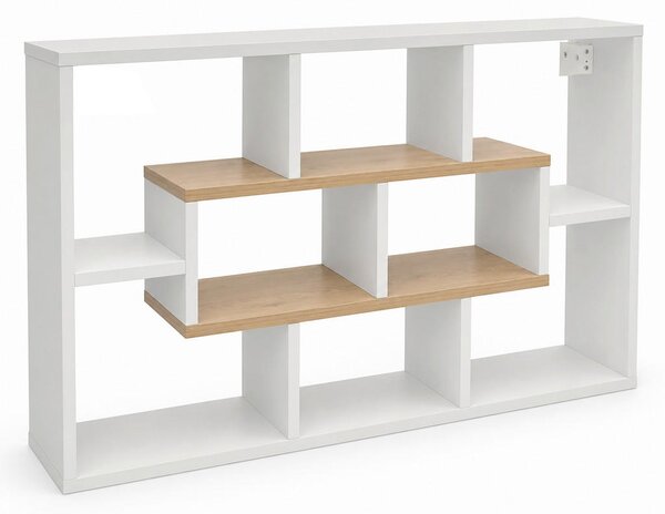 STENSKI REGAL 85/48/16 cm bela, medeni hrast
