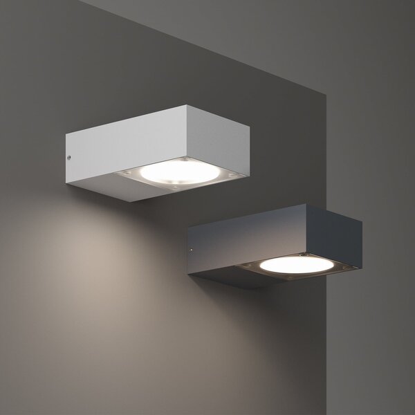 IDEAL LUX zunanja stenska svetilka Sirio, antracitna, širina 10 cm, kovinska, Črna, Aluminij, Sodobni