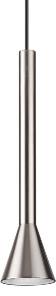 IDEAL LUX LED obesna svetilka Diesis, nikljevo barva, Ø 6 cm, kovina, Kovinska, Dnevna soba / jedilnica, Kovina, Sodobni