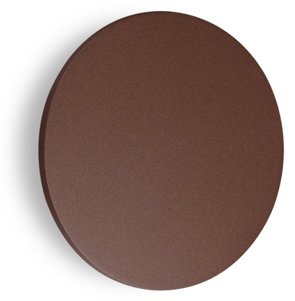 IDEAL LUX Zunanja LED-stenna svetilka Punto, rjava, premer 30 cm, Rjava / rjasta, Kovina, Sodobni
