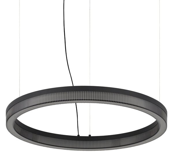 IDEAL LUX LED-visoka svetilka Crown, premer 60 cm, črna, kovinska, Črna, Dnevna soba / jedilnica, Kovina, Sodobni