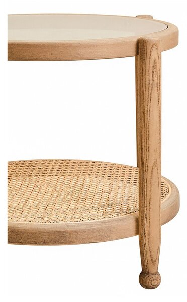 Okrogla stranska mizica s stekleno mizno ploščo ø 57 cm Cebu – Premier Housewares