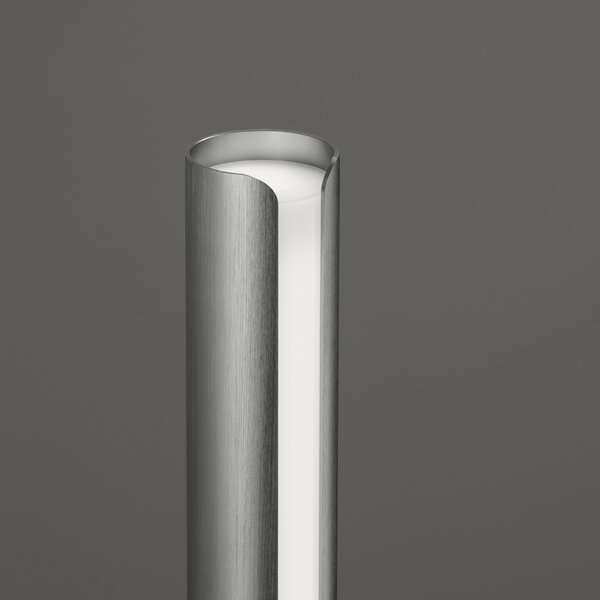IDEAL LUX LED namizna svetilka Dorica, siva, višina 25 cm, zatemnjen, Siva, Dnevna soba / jedilnica, Aluminij, Sodobni
