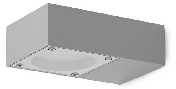 IDEAL LUX Zunanja stenska svetilka Sirio, siva, širina 10 cm, kovinska, Siva, Aluminij, Sodobni