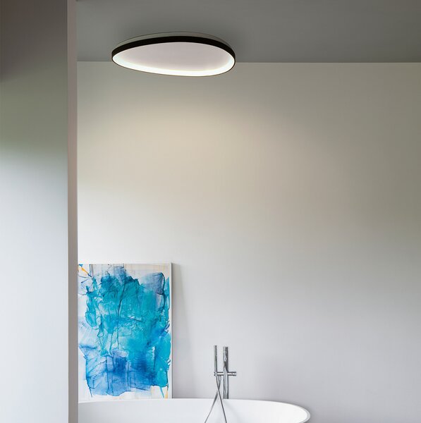 IDEAL LUX LED-stropna svetilka Gemini, črna, 61 cm, 2700 K, vklop/izklop, Črna, Dnevna soba / jedilnica, Kovina, Sodobni