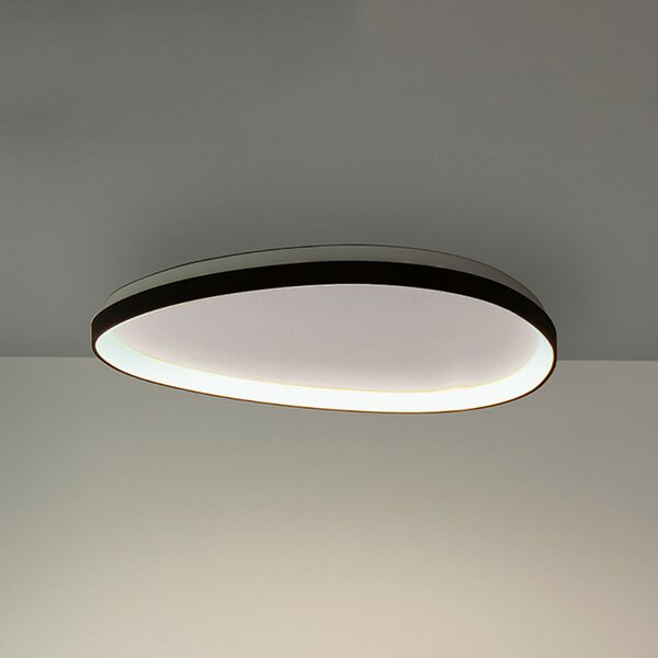 IDEAL LUX LED-stropna svetilka Gemini, črna, 61 cm, 2700 K, vklop/izklop, Črna, Dnevna soba / jedilnica, Kovina, Sodobni