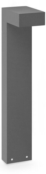 IDEAL LUX LED-ulična svetilka Sirio, antracitna, višina 60 cm, kovinska, Črna, Aluminij, Sodobni