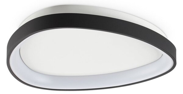 IDEAL LUX LED-stropna svetilka Gemini, črna, 42 cm, 4000 K, vklop/izklop, Črna, Dnevna soba / jedilnica, Kovina, Sodobni