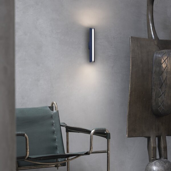 IDEAL LUX LED-stenna svetilka Dorica, modra, višina 30 cm, kovinska, Modra, Dnevna soba / jedilnica, Aluminij, Sodobni