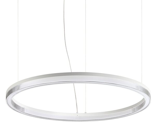 IDEAL LUX LED-visoka svetilka Crown, premer 80 cm, bela, kovinska, Bela, Dnevna soba / jedilnica, Kovina, Sodobni