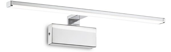 IDEAL LUX LED-stenna svetilka Alma, kromirana kovina, širina 51 cm, Krom, Dnevna soba / jedilnica, Kovina, Sodobni, Stenska vtičnica spodaj