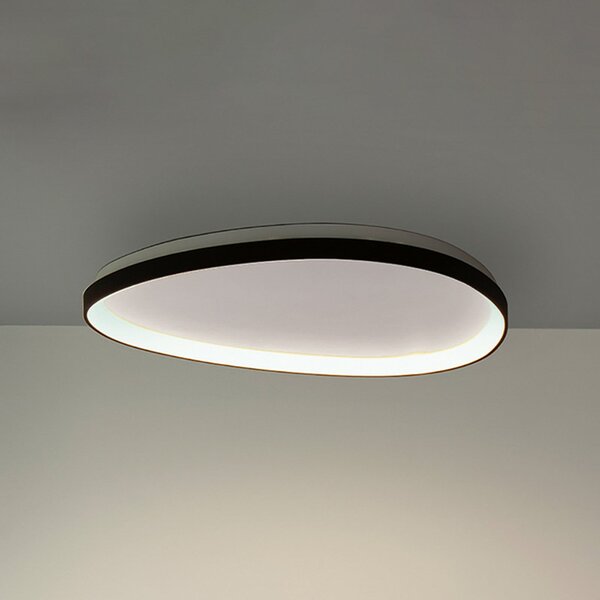 IDEAL LUX LED-stropna svetilka Gemini 61, črna, 3000 K, DALI/PUSH, zatemnjen, Črna, Dnevna soba / jedilnica, Kovina, Sodobni