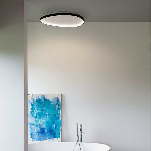 IDEAL LUX LED-stropna svetilka Gemini 61, črna, 3000 K, DALI/PUSH, zatemnjen, Črna, Dnevna soba / jedilnica, Kovina, Sodobni