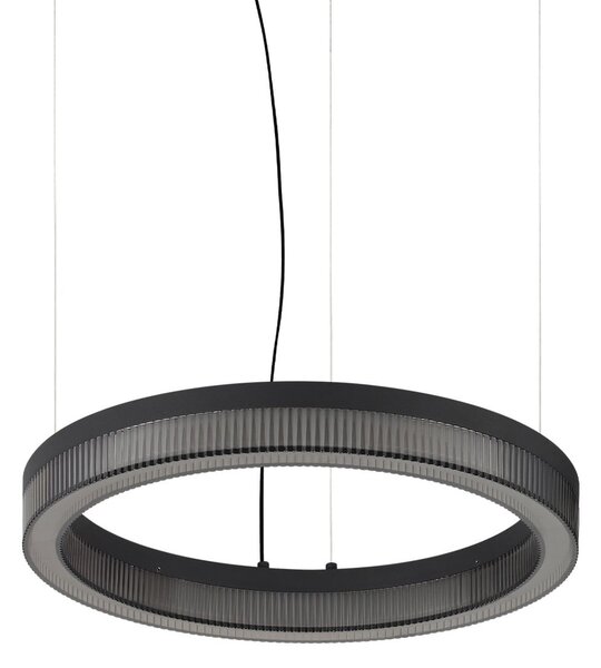 IDEAL LUX LED-visoka svetilka Crown, premer 40 cm, črna, kovinska, Črna, Dnevna soba / jedilnica, Kovina, Sodobni