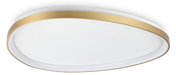 IDEAL LUX LED-stropna svetilka Gemini, medenina, 81 cm, 2700 K, vklop/izklop, Zlata / medeninasta, Dnevna soba / jedilnica, Kovina, Sodobni