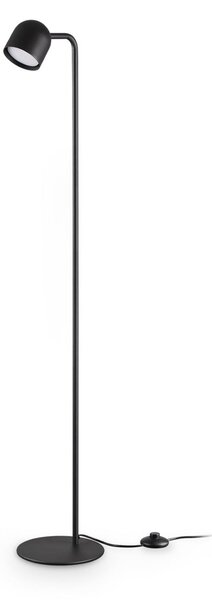 IDEAL LUX Stoječa svetilka Dodo, črna, višina 118 cm, kovinski regulator, zatemnjen, Črna, Dnevna soba / jedilnica, Kovina, Sodobni