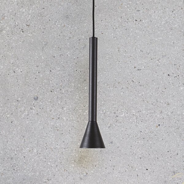 IDEAL LUX LED-visoka svetilka Diesis, črna, premer 6 cm, kovina, Črna, Dnevna soba / jedilnica, Kovina, Sodobni