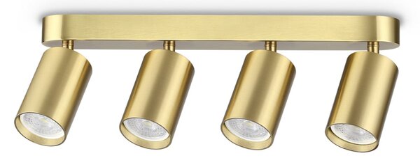 IDEAL LUX stropni reflektor Dynamite Round, medeninast, 38 cm, 4-žarilni, Zlata / medeninasta, Dnevna soba / jedilnica, Kovina, Sodobni