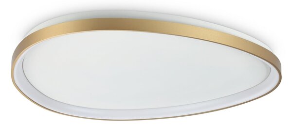 IDEAL LUX LED-stropna svetilka Gemini, medenina, 81 cm, 4000 K, vklop/izklop, Zlata / medeninasta, Dnevna soba / jedilnica, Kovina, Sodobni