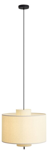 Japandi viseča svetilka črna z belim platnenim senčnikom 50 cm - Rieu