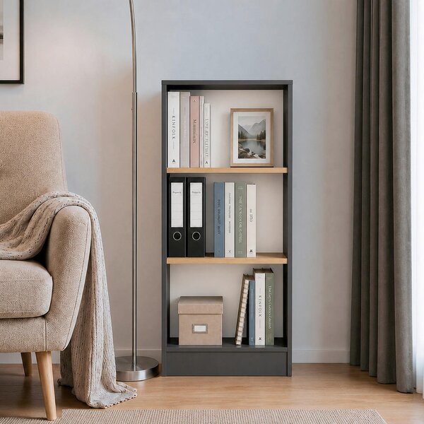 REGAL 52/114/30 cm antracit, medeni hrast
