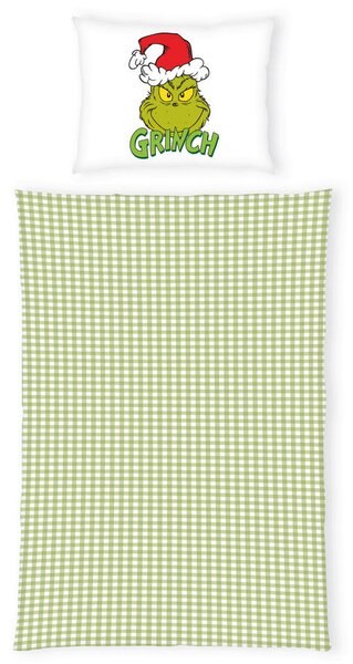 POSTELJNINA GRINCH 140/200 cm saten večbarvno