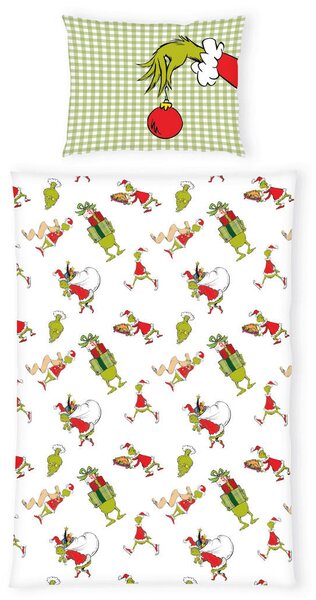 POSTELJNINA GRINCH 140/200 cm saten večbarvno