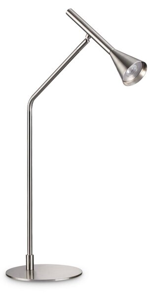 IDEAL LUX LED namizna svetilka Diesis, nikljeva, višina 65 cm, z regulatorjem, zatemnjen, Kovinska, Dnevna soba / jedilnica, Kovina, Sodobni