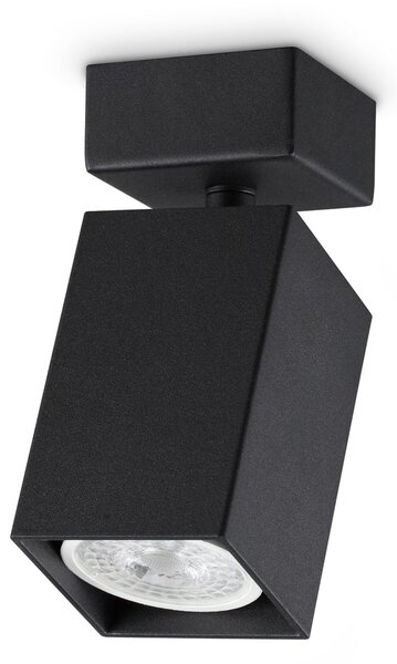 IDEAL LUX stropni reflektor Dynamite Square, črn, dolžina 5,7 cm, Črna, Dnevna soba / jedilnica, Kovina, Sodobni