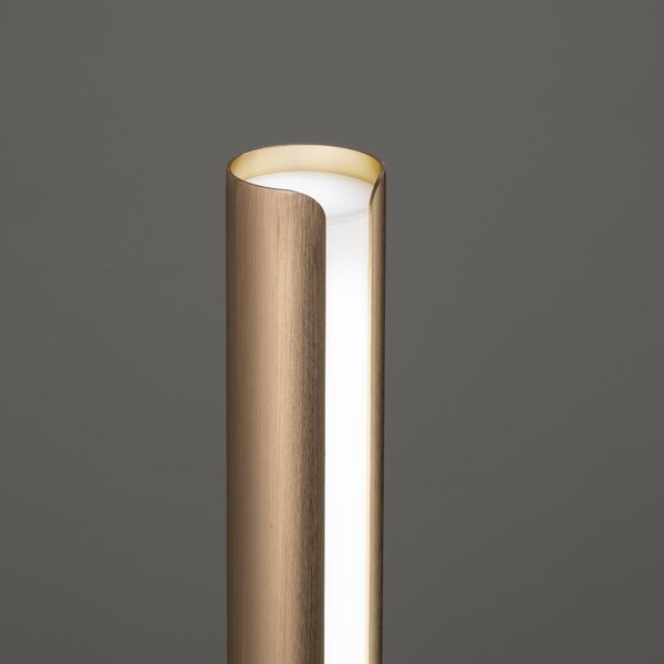 IDEAL LUX LED namizna svetilka Dorica, bakrene barve, višina 25 cm, zatemnjen, Bakrena, Dnevna soba / jedilnica, Aluminij, Sodobni